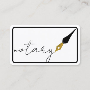 Notary Agent Pen Logo Freelance Calligraphy Writer Business Card
