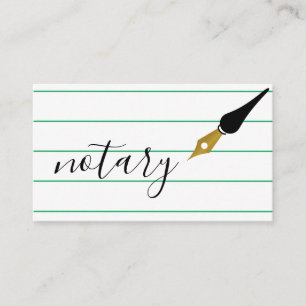 Notary Agent Pen Logo Freelance Calligraphy Writer Business Card