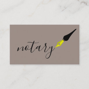 Notary Agent Pen Logo Freelance Calligraphy Writer Business Card