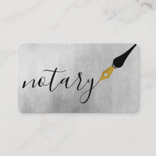 Notary Agent Pen Logo Freelance Calligraphy Writer Business Card