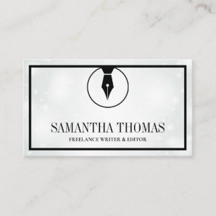 Notary Agent Pen Logo Freelance Calligraphy Writer Business Card