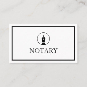 Notary Agent Pen Logo Freelance Calligraphy Writer Business Card
