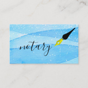 Notary Agent Pen Logo Freelance Calligraphy Writer Business Card