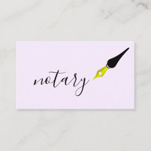 Notary Agent Pen Logo Freelance Calligraphy Writer Business Card