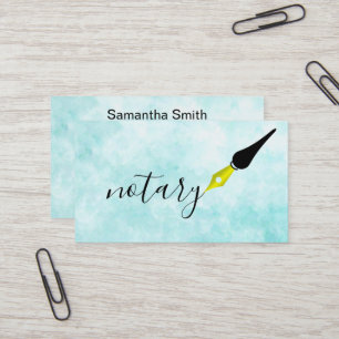 Notary Agent Pen Logo Freelance Calligraphy Writer Business Card