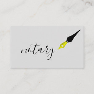 Notary Agent Pen Logo Freelance Calligraphy Writer Business Card