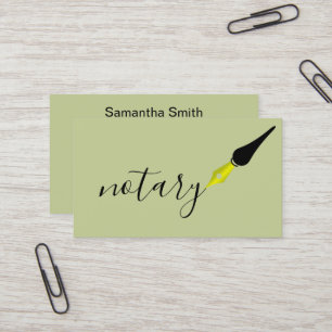 Notary Agent Pen Logo Freelance Calligraphy Writer Business Card