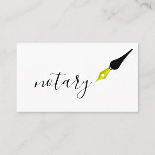 Notary Agent Pen Logo Freelance Calligraphy Writer Business Card
