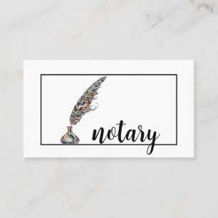 Notary Agent Pen Logo Freelance Calligraphy Writer Business Card