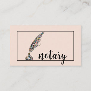 Notary Agent Pen Logo Freelance Calligraphy Writer Business Card