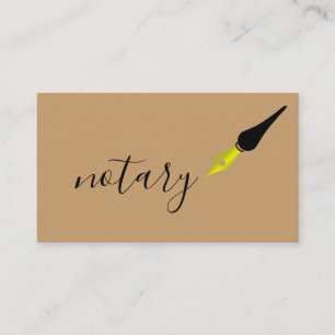 Notary Agent Pen Logo Freelance Calligraphy Writer Business Card