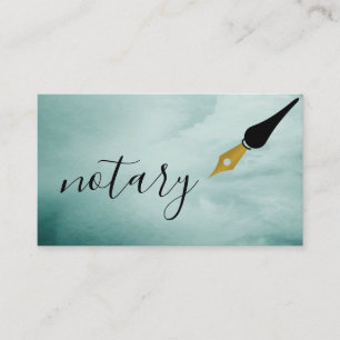 Notary Agent Pen Logo Freelance Calligraphy Writer Business Card