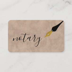 Notary Agent Pen Logo Freelance Calligraphy Writer Business Card