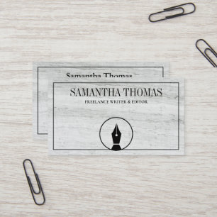 Notary Agent Pen Logo Freelance Calligraphy Writer Business Card