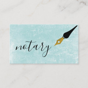 Notary Agent Pen Logo Freelance Calligraphy Writer Business Card