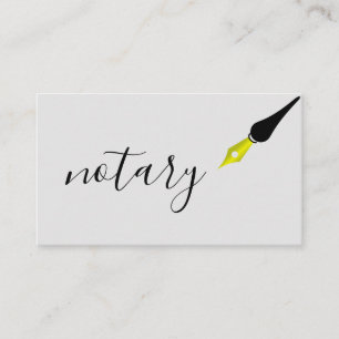 Notary Agent Pen Logo Freelance Calligraphy Writer Business Card