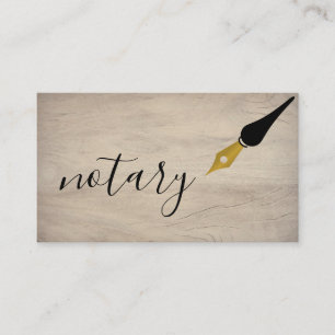 Notary Agent Pen Logo Freelance Calligraphy Writer Business Card