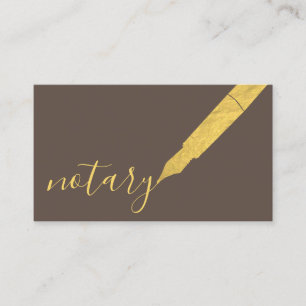 Notary Agent Pen Logo Freelance Calligraphy Writer Business Card