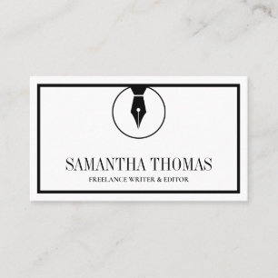 Notary Agent Pen Logo Freelance Calligraphy Writer Business Card
