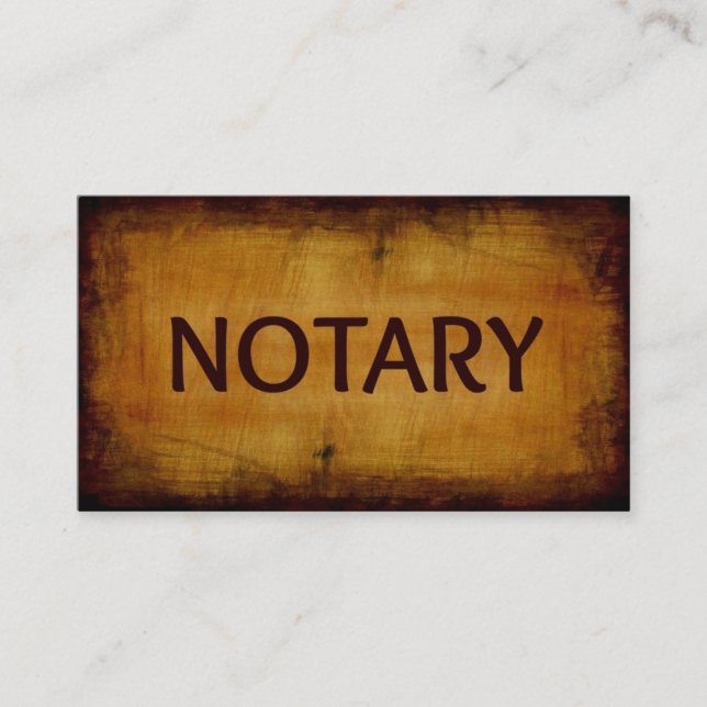 Notary Antique Wood Grain Business Card (Front)