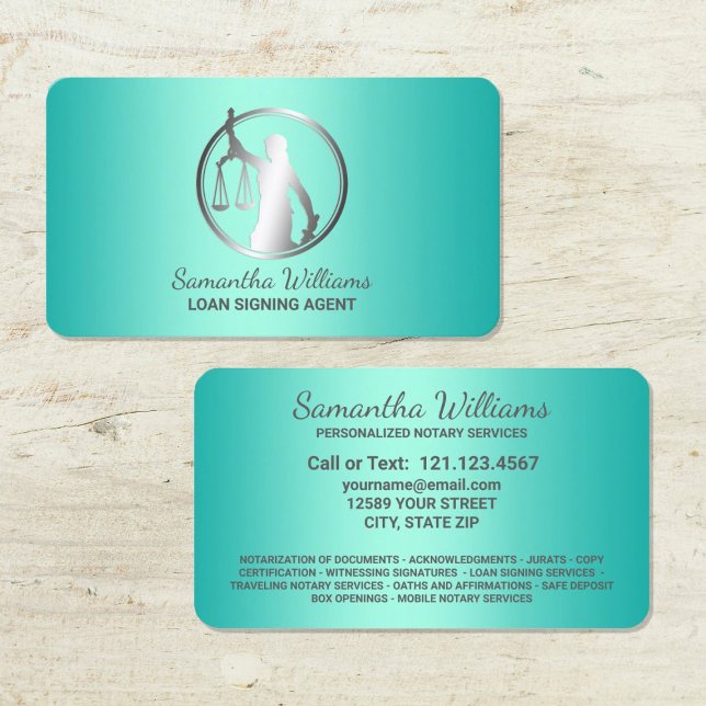 Notary Business Card (Notary Loan Signing Agent Cards)
