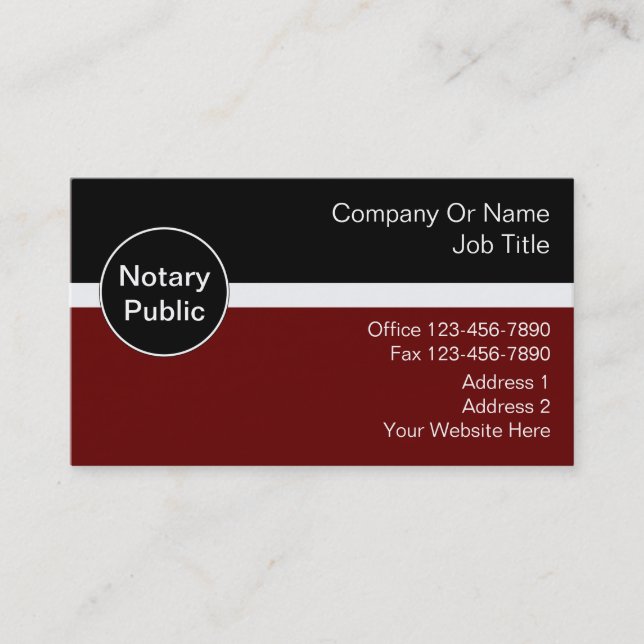 Notary Business Cards (Front)