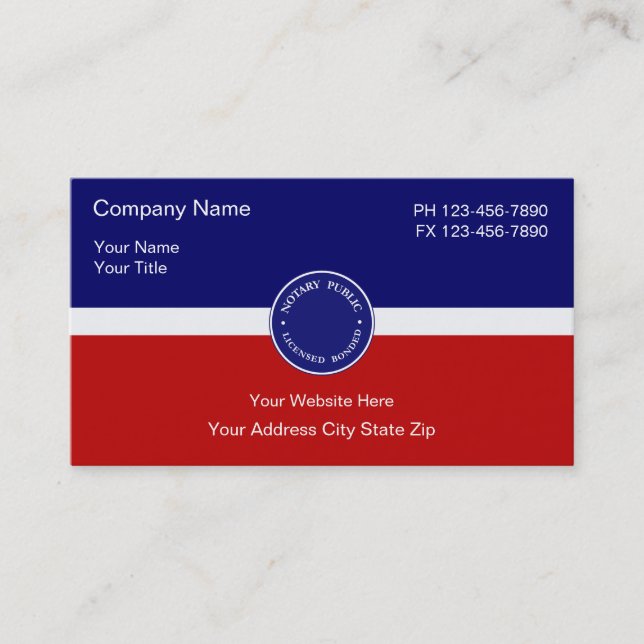 Notary Business Cards (Front)