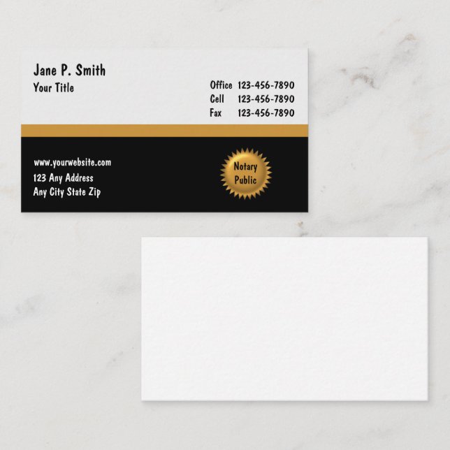 Notary Business Cards_2 Card (Front/Back)