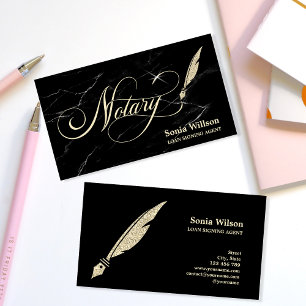 Notary Elegant Professional Feather Pen Business Card