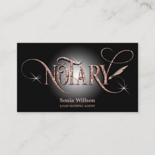 Notary elegant rose gold mortgage loan pen busines business card