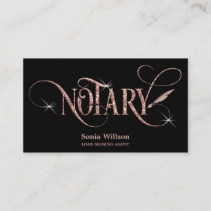 Notary elegant rose gold mortgage loan pen business card