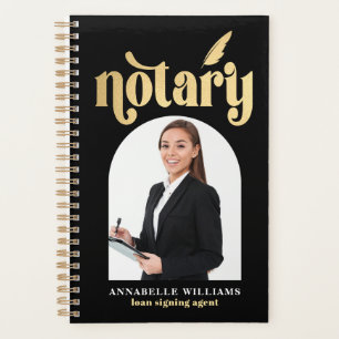 Notary Gold & Black Typography Photo Planner