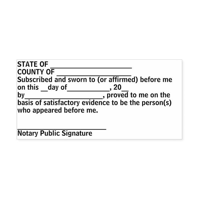 Notary Jurat Self-inking Rubber Stamp (Design)
