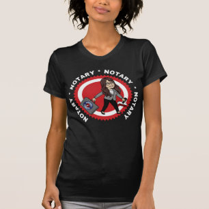 Notary Lady Briefcase Stamp Seal Emboss Notarize T-Shirt