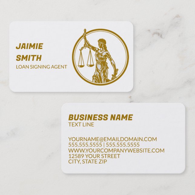 Notary Lawyer Attorney Business Card (Front/Back)