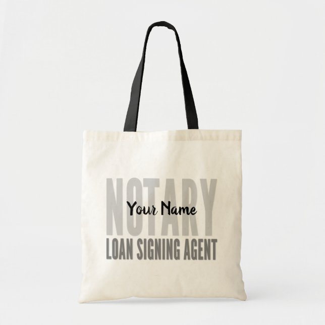 Notary Loan Signing Agent Black Font Customised Tote Bag (Front)