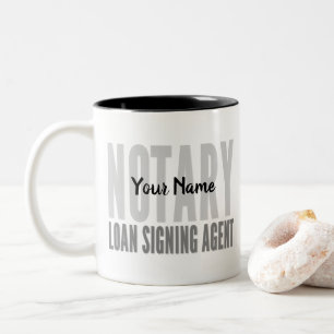 Notary Loan Signing Agent Black Font Customised Two-Tone Coffee Mug