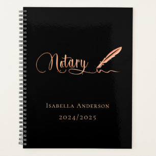 Notary loan signing agent black gold 2025 planner
