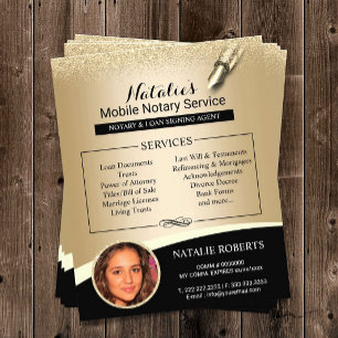 Notary Loan Signing Agent Black & Gold Photo Flyer