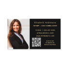 Notary loan signing agent black gold photo QR logo