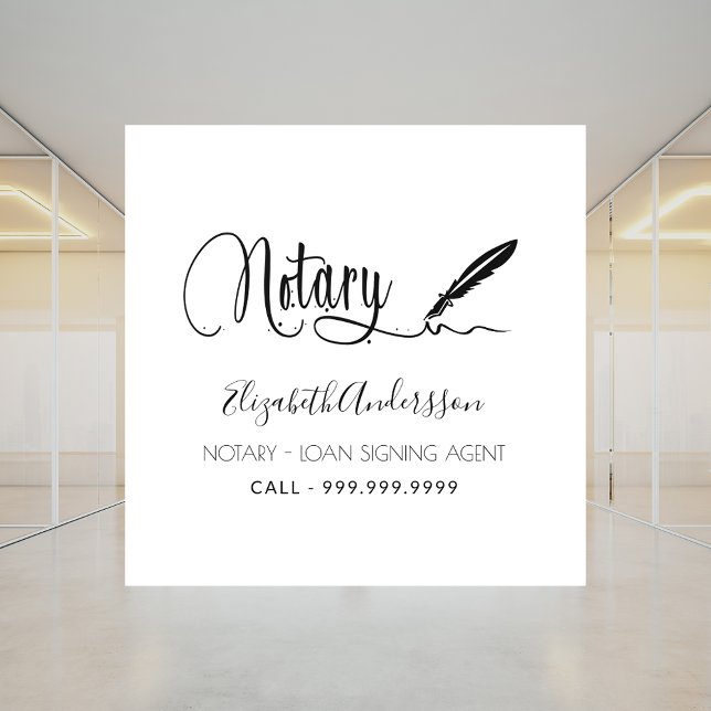 Notary loan signing agent black window cling (Creator Uploaded)