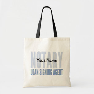 Notary Loan Signing Agent Blue Font Customised Tote Bag
