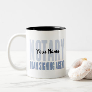 Notary Loan Signing Agent Blue Font Customised Two-Tone Coffee Mug