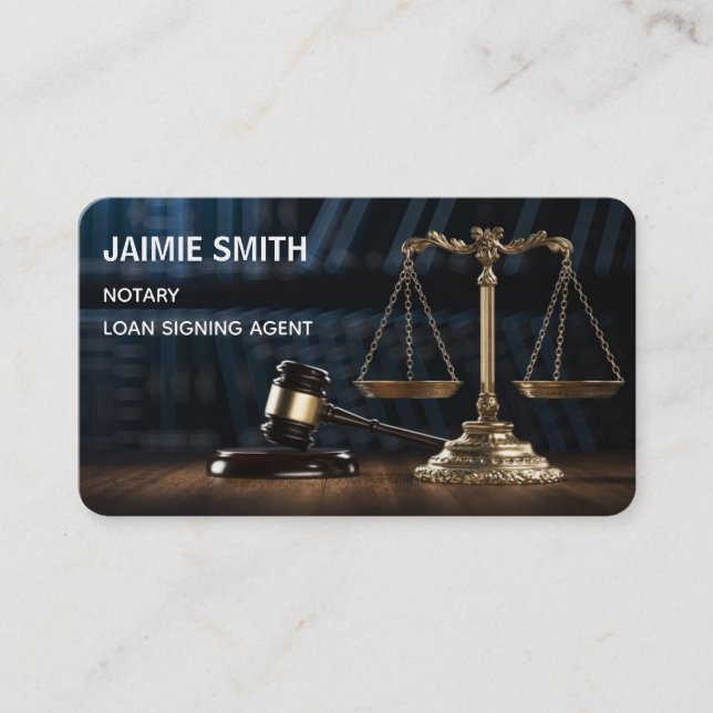 Notary Loan Signing Agent Business Card (Front)
