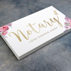 Notary - Loan Signing Agent Elegant Floral Business Card