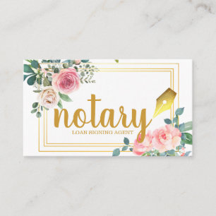 Notary - Loan Signing Agent Elegant Floral Business Card