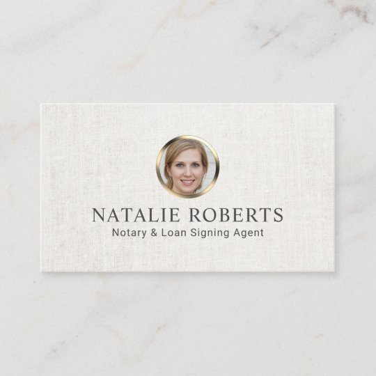 Notary Loan Signing Agent Elegant Photo Business Card