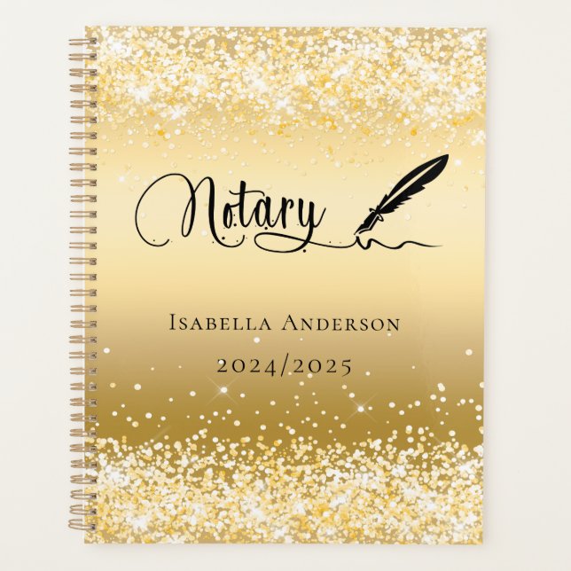 Notary loan signing agent gold 2026 planner (Front)