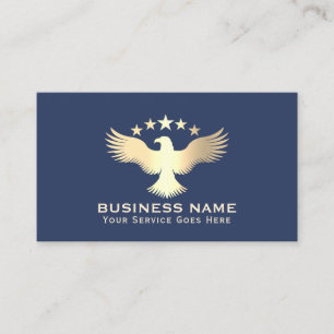Notary Loan Signing Agent Gold Eagle Logo Photo Business Card