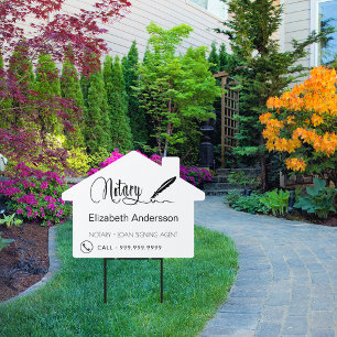 Notary loan signing agent house garden sign